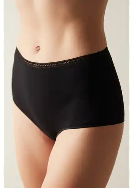 Penti Easy Cotton Trim Yüksek Bel Siyah Slip Külot: Günlük Rahatlık ve Şıklık Sunan Doğa Dostu İç Giyim
