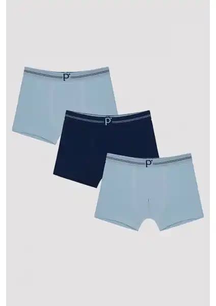 Penti Erkek Çocuk Mavi Tonlu 3'lü Boxer Seti Konfor ve Şıklık Sunar