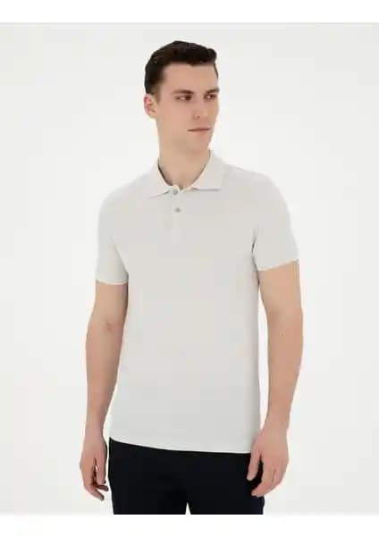 Pierre Cardin Erkek Açık Gri Slim Fit Basic Tişört Modern ve Şık Tasarım