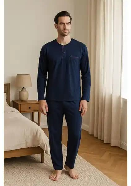 Pierre Cardin Erkek Uzun Kollu Penye Pijama: Şıklık ve Konforun Bir Arada Sunumu