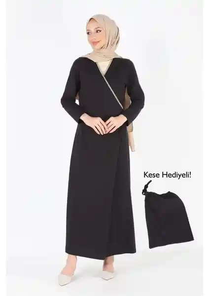 Plistre 1998 Namaz Elbisesi %100 Pamuk Kumaş, Kruvaze Yandan Bağlamalı Tasarım