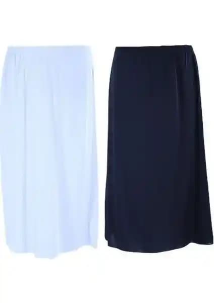 Plistre 2230 Siyah-Beyaz Uzun Tam Boy Etek Astarı İçlik Kadınlar İçin Konfor ve Şıklık Sunar