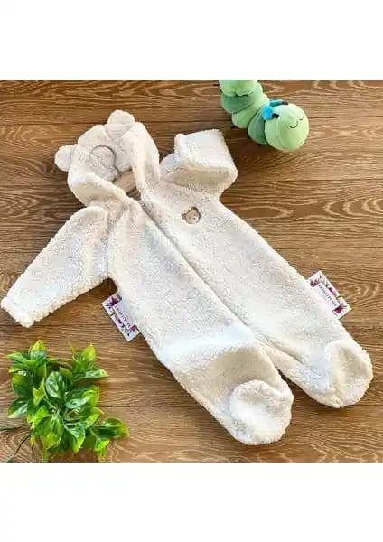 Renkli Puset Peluş Polar Bebek Tulumları Wellsoft Ayı Tasarımıyla Konfor Sağlar