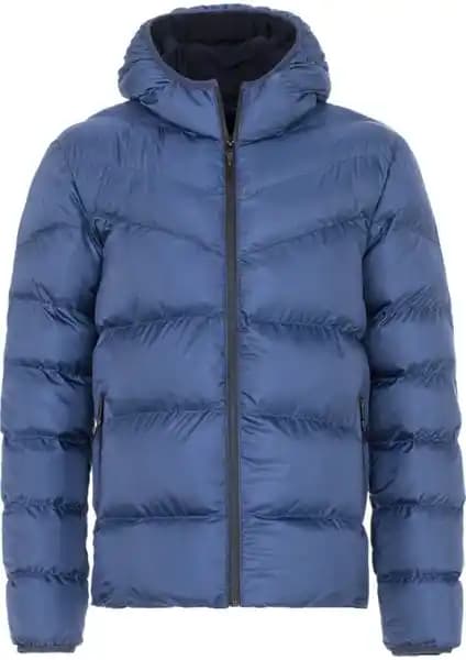 River Club Erkek İndigo Renkli Su ve Rüzgar Geçirmez Polar Astarlı Kışlık Mont