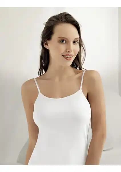 Şahinler İp Askılı Düz Atlet Beyaz MB001 Kadın Günlük Kullanım İçin Konforlu ve Şık Tasarım