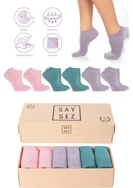 Saysez Bambu Kadın Patik Düz Çorap Konfor ve Şıklık Sunan Doğal Malzeme Çorapları