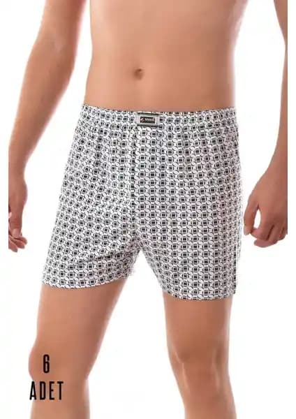 Seher Erkek Pamuklu Desenli Boxer Seti 6'lı Konfor ve Stil Bir Arada