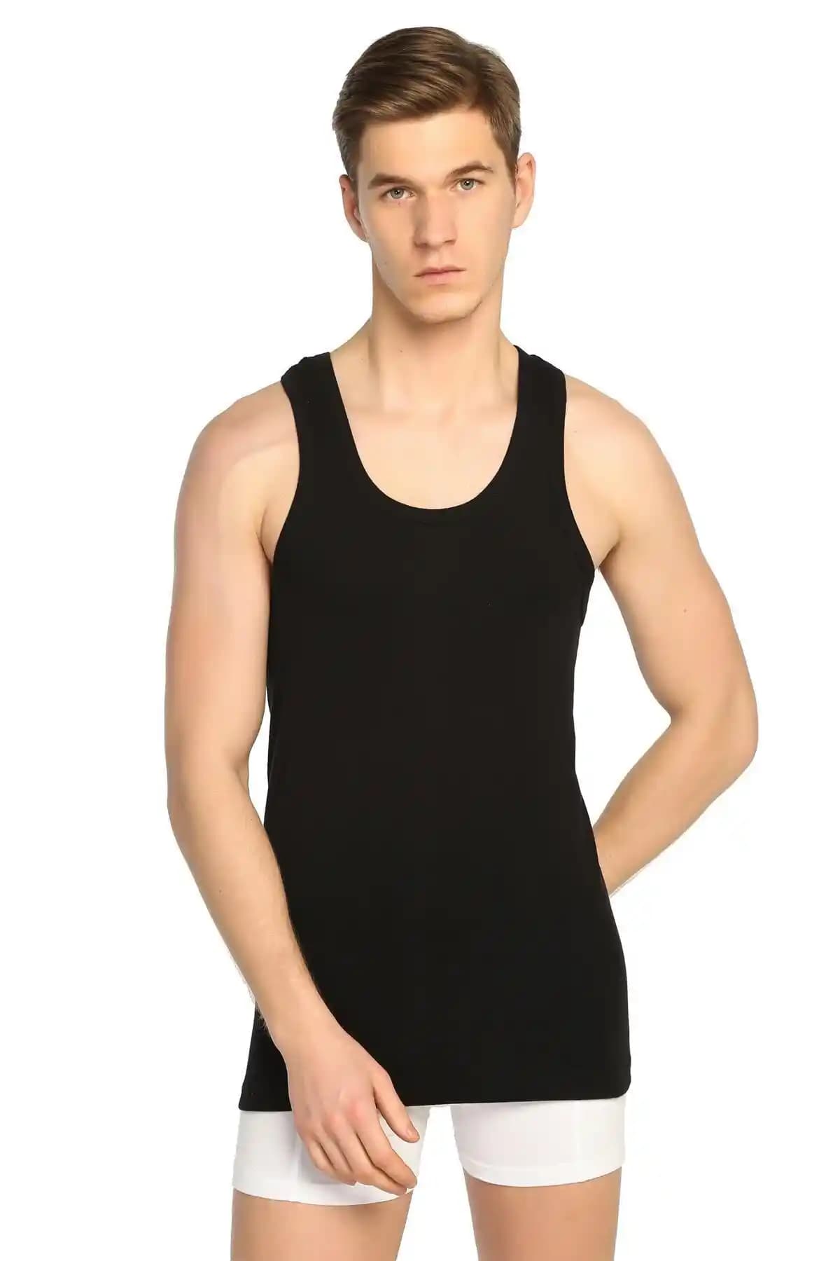 Seher Erkek Siyah Askılı Ribana Spor Atlet: Şıklık ve Konforun Birleştiği Güncel Tasarım