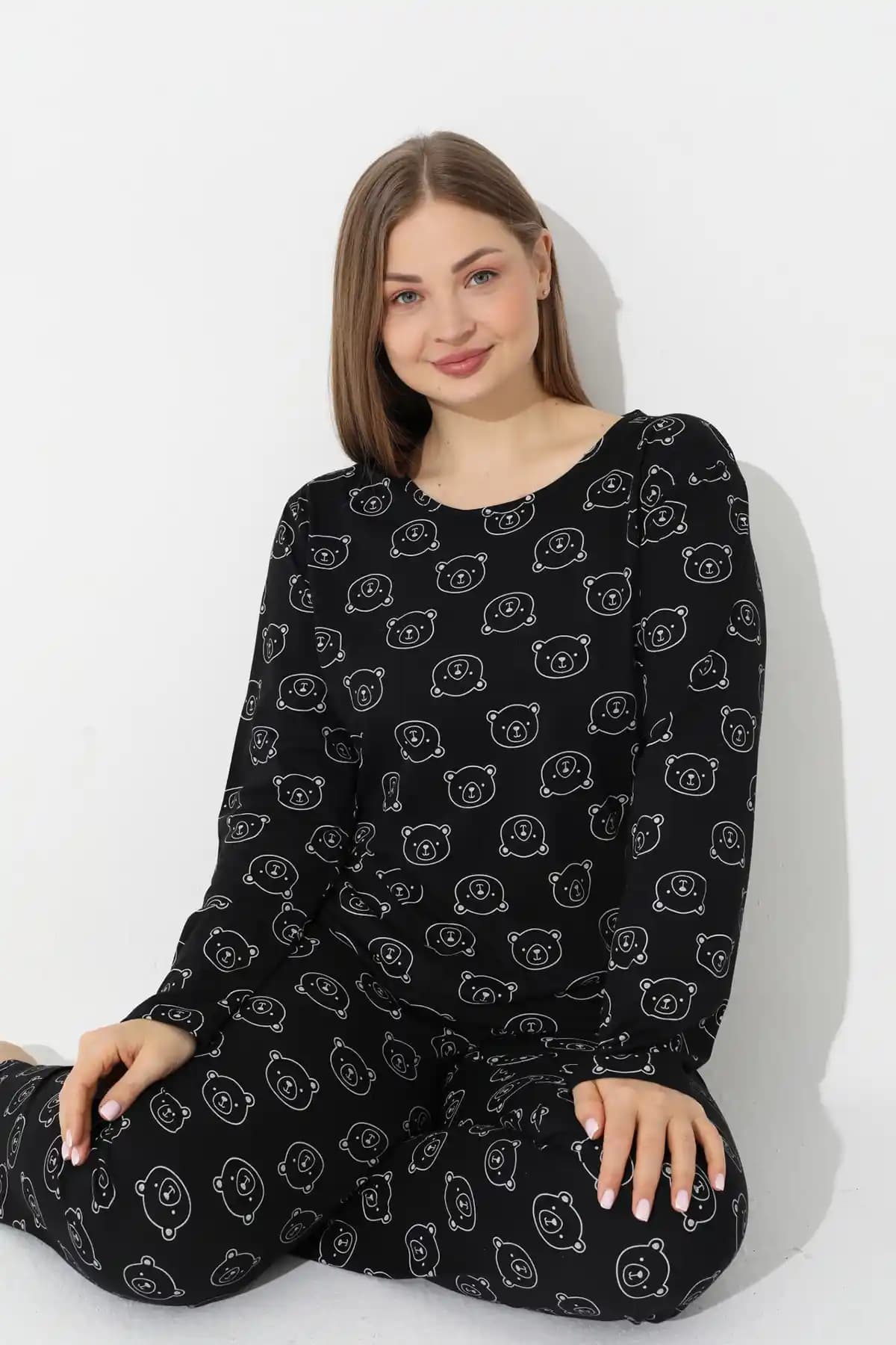 Siyah İnci Siyah Ayıcık Desenli Büyük Beden Pamuklu Pijama Takımı Özellikleri ve Kullanım İpuçları