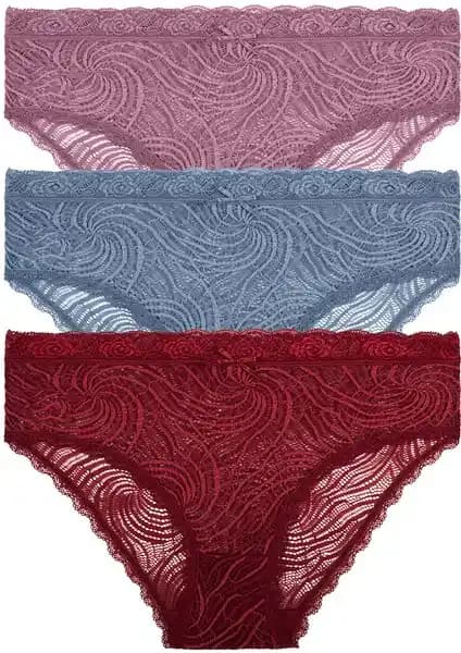 Suwen 3’lü Dantelli Yüksek Bel Slip Külot: Rahat ve Şık Günlük İç Giyim Seçeneği