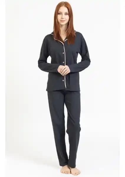 Tampap Kadın Gömlek Yaka Düğmeli Pijama Takımı: Rahat ve Şık Tasarımın Birleşimi