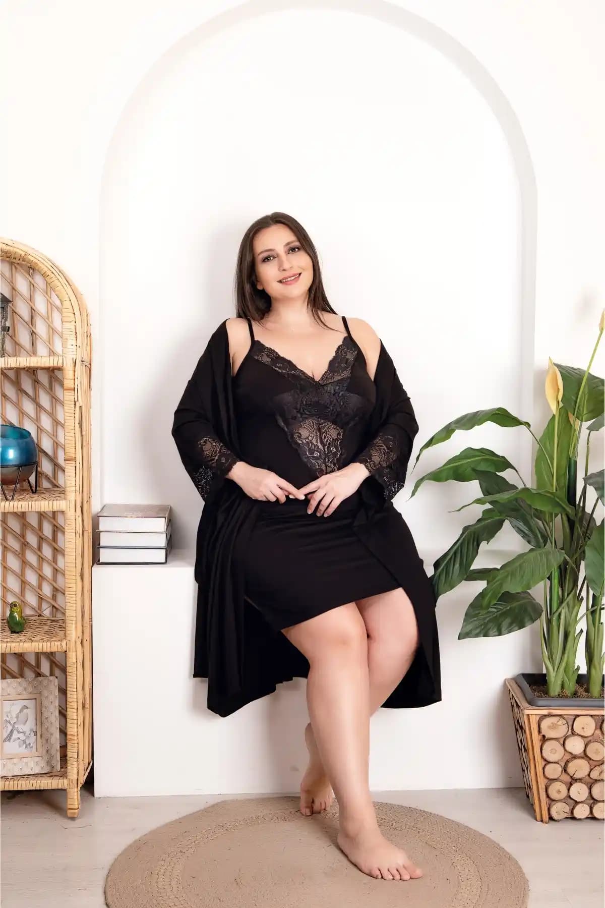 Tarzımsüper Büyük Beden Sabahlıklı Gecelik Takımı Şıklık ve Konfor Bir Arada