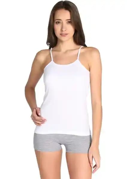 Tutku 0135 Bayan Ribana İp Askılı Atlet Beyaz Şıklık ve Konfor Sunan Temel Giyim Parçası