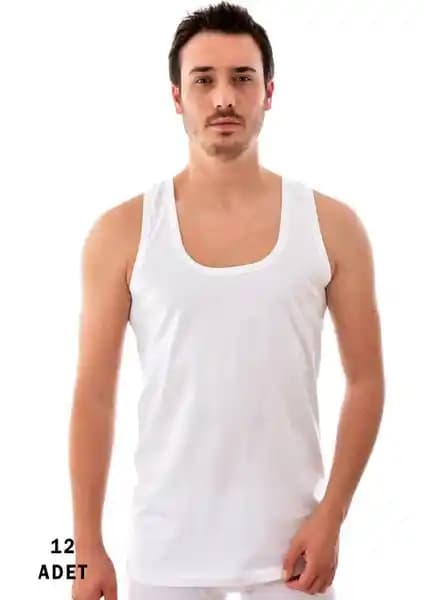 Tutku 12 Adet Erkek Penye Atlet Beyaz - Yüksek Kalite ve Konfor Sunan Günlük Atletler