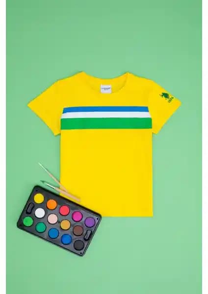 U.S. Polo Assn. Çocuk Sarı Bisiklet Yaka Tişört: Şık ve Konforlu Günlük Giyim Seçeneği