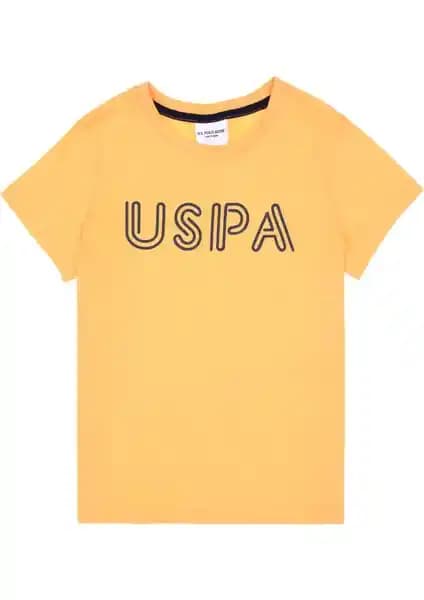 U.S. Polo Assn. Erkek Çocuk Kavun Renkli Basic Bisiklet Yaka Tişörtü Günlük Şıklık ve Konfor Sunar