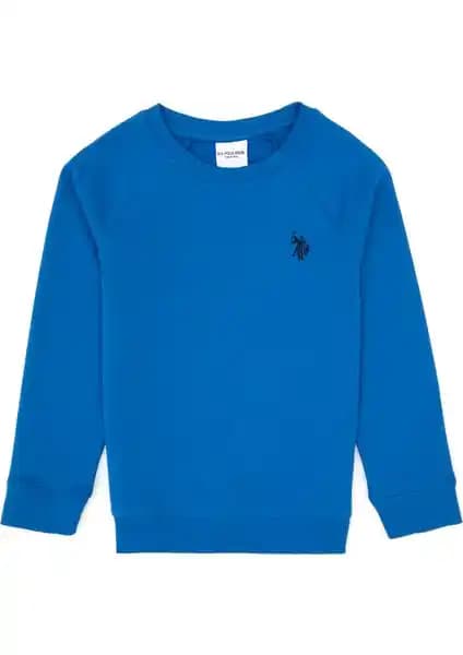 U.S. Polo Assn. Erkek Çocuk Saks Basic Bisiklet Yaka Sweatshirt Günlük ve Şık Kullanım İçin