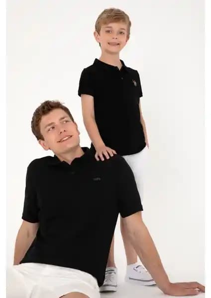 U.S. Polo Assn. Erkek Çocuk Siyah Polo Yaka Tişörtü: Şık ve Rahat Günlük Giyim Seçeneği