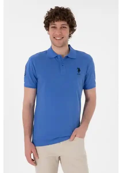 U.S. Polo Assn. Erkek Slim Fit Polo Yaka İndigo Basic Tişört Günlük ve Spor Şıklığı İçin