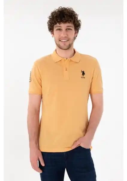 U.S. Polo Assn. Erkek Slim Fit Polo Yaka Turuncu Tişört Günlük ve Spor Şıklığı İçin