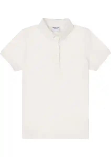 U.S. Polo Assn. Kız Çocuk Ekru Polo Yaka Basic Tişört: Şıklık ve Konforun Buluşması