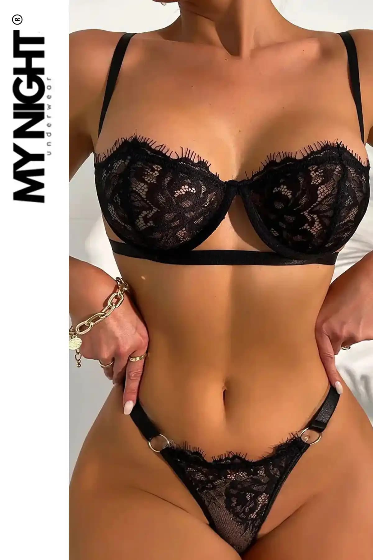 Veille Fantezi Sütyen Takımı Siyah Dantelli İç Giyim Şıklığı ve Konforu Bir Arada