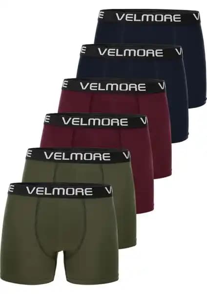 Velmore 6’lı Premium Erkek Boxer Seti: Şıklık ve Konforu Bir Arada Sunar