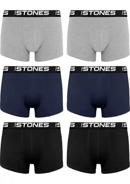 Vip Stones Likralı 6'lı Erkek Boxer Paketleri Modern Tasarım ve Yüksek Konfor Sunar