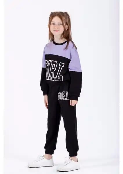 Zepkids Kız Çocuk Lila Baskılı Eşofman Takımı Rahat ve Şık Tasarım Özellikleri