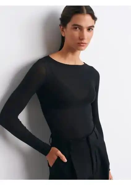 Kadın Modası İçin Kayık Yaka Modal Kaşmir ve Bisiklet Yaka Uzun Kol Üstleri
