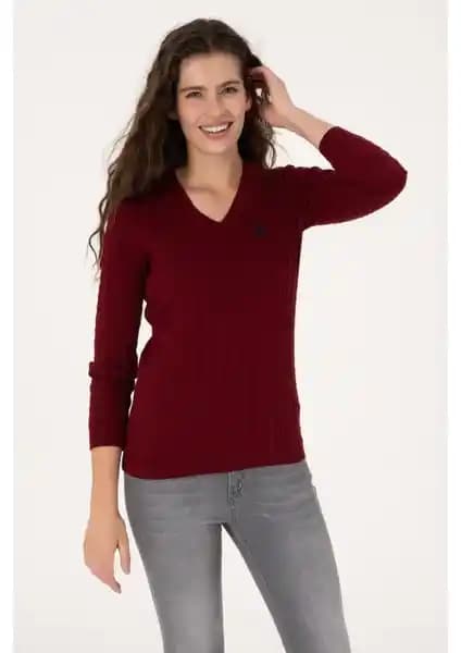 U.S. Polo Assn. Kadın Bordo ve Krem Melanj Kazak Karşılaştırması