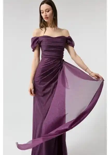 Lafaba Kadın Abiyeleri Karşılaştırması: Mürdüm Yaka ve Saks Volanlı Elbiseler