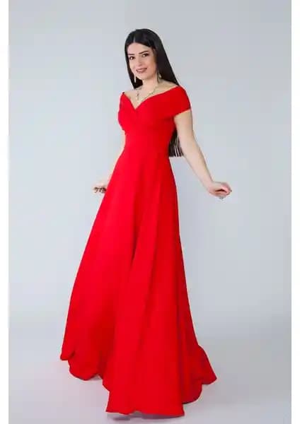 No48 Kayık Yaka Kruvaze Dokuma Maxi Elbise ve Passense Kruvaze Yaka Krep Elbise Karşılaştırması