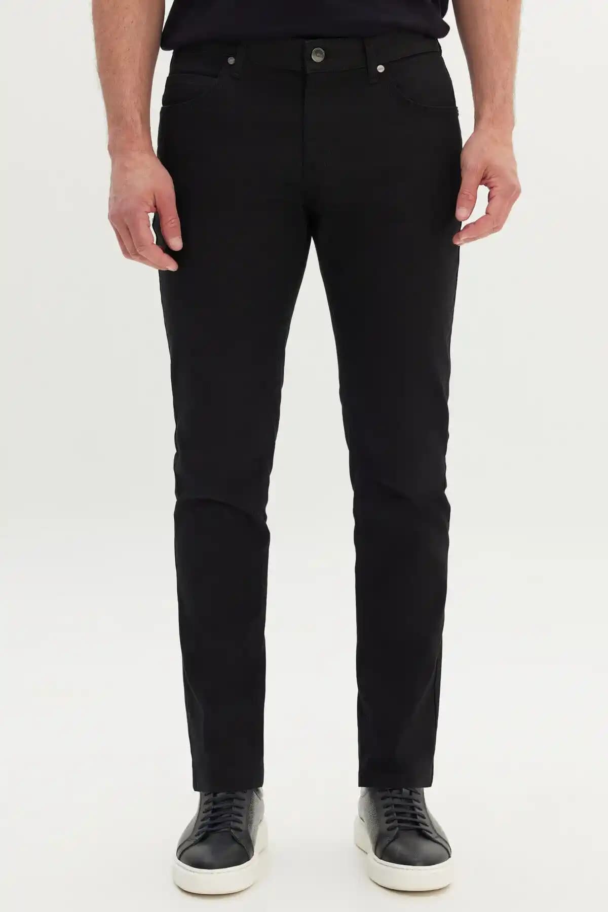 Altınyılz<dı>z Classics Erkek Siyah Slim Fit Esneyen Pantolon 360 Derece Esnek ve Şık Tasarım