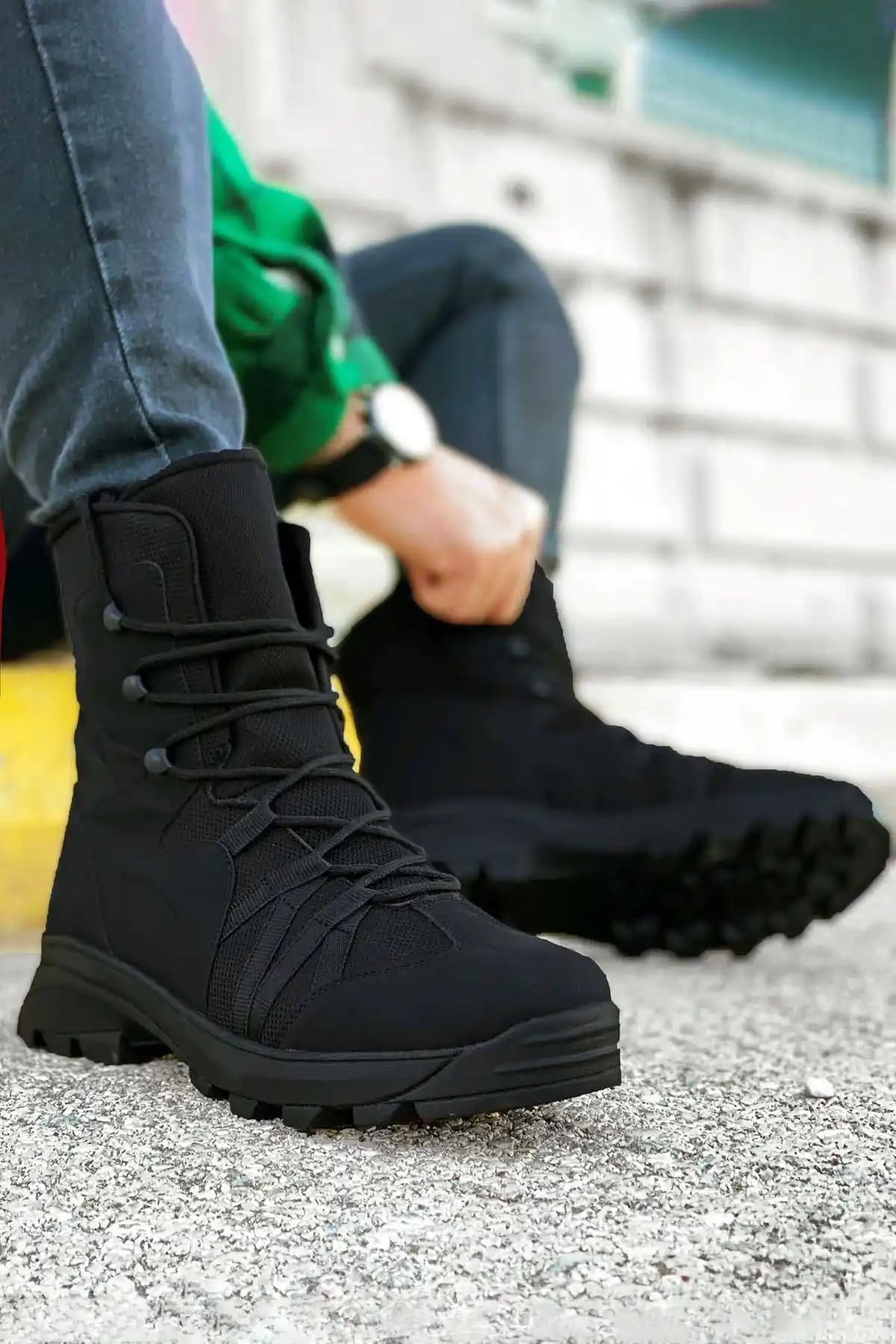 BIG KING Siyah Hafif Tactical Erkek Postal Botu Günlük Kullanım ve Stil İçin Uygun