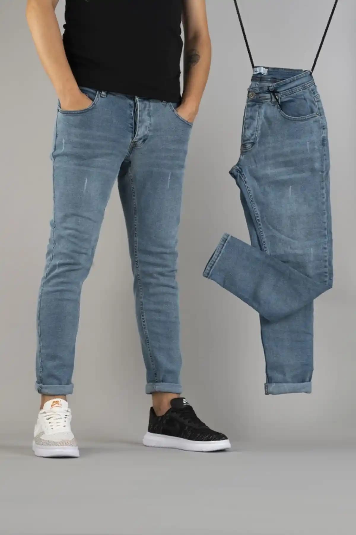 Bombe Erkek Slim Fit Tırnaklı Dar Kesim Kot Pantolon Şıklık ve Konforun Mükemmel Buluşması