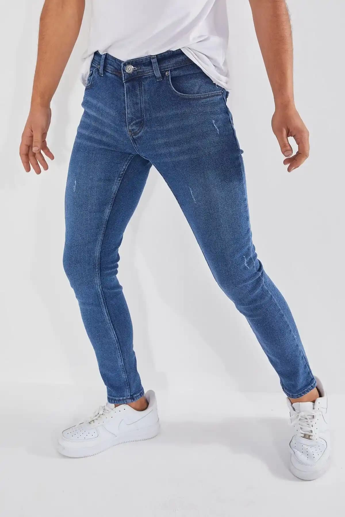 Dr Dnm Remix Erkek Skinny Fit Likralı Orta Mavi Jeans Modern Erkekler İçin Şık ve Rahat Giyim Seçeneği