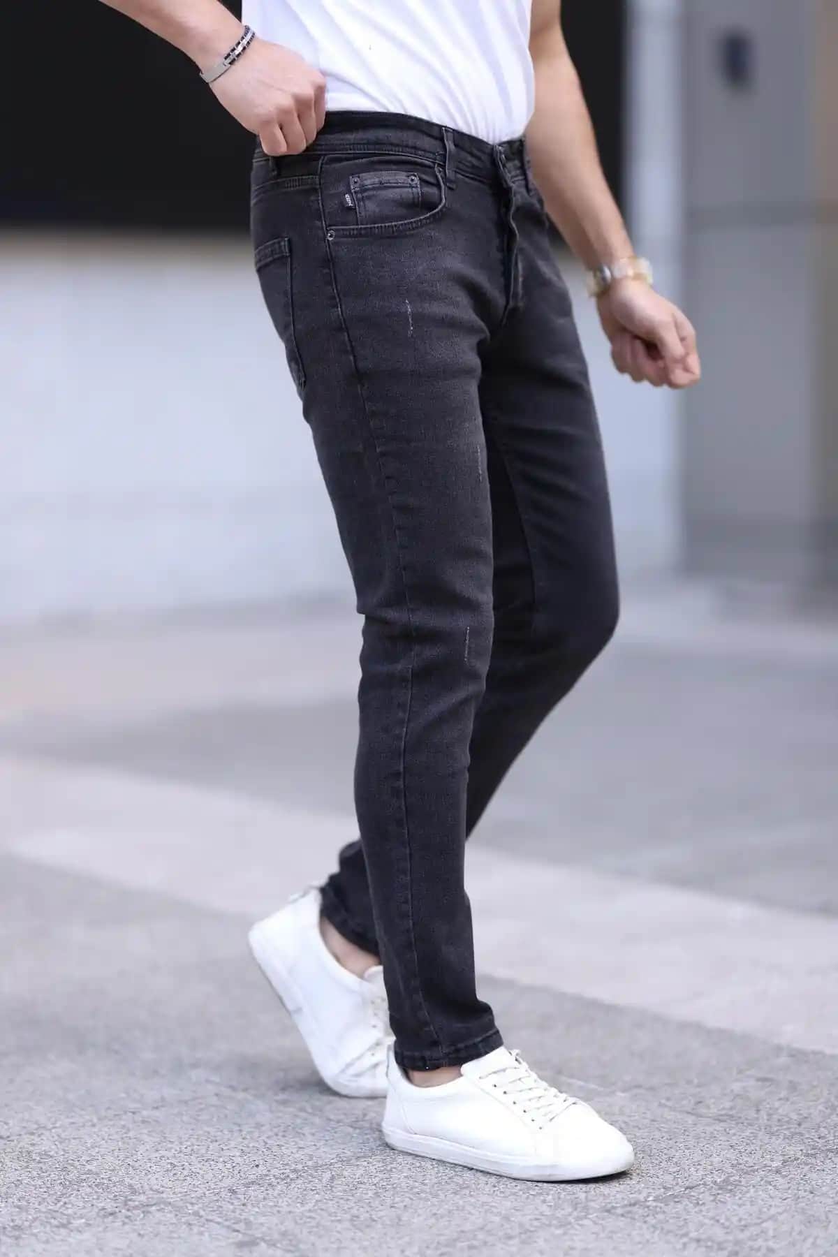 Dr Dnm Remix Erkek Slim Fit Dar Kesim Antrasit Jean Pantolon Modern Erkekler İçin