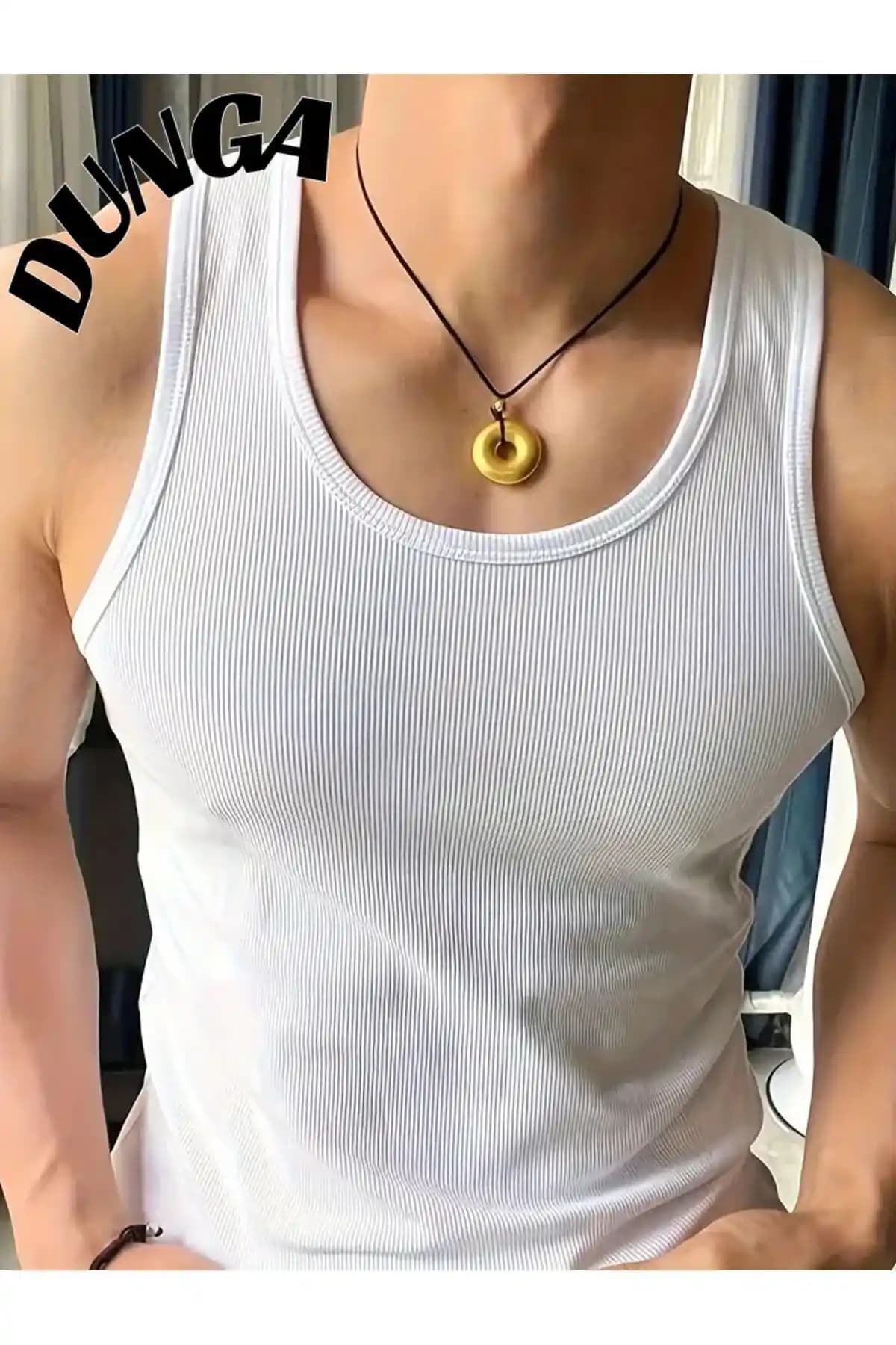 DUNGA Erkek Fitilli Atlet: Şık ve Konforlu Yazlık İç Giyim Seçeneği