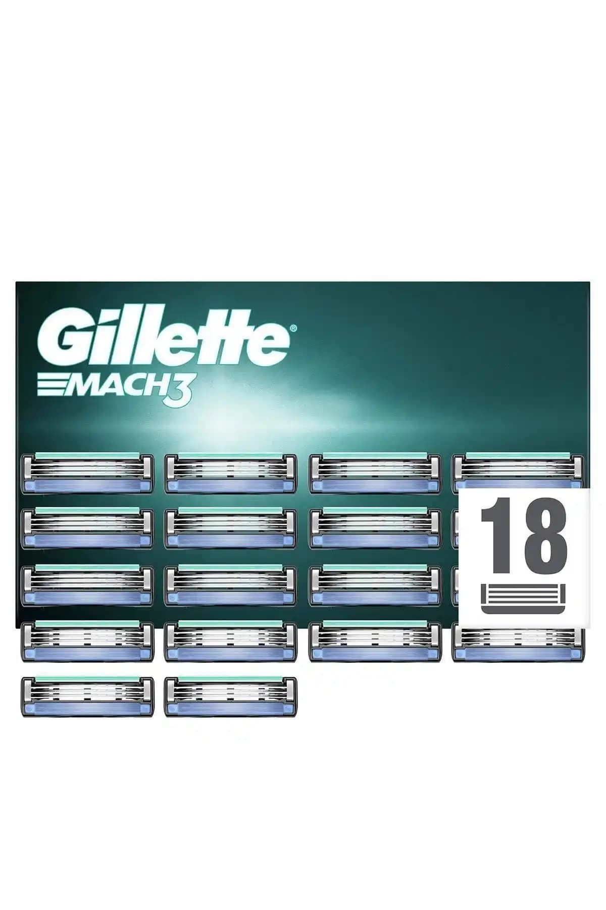 Gillette Mach3 18'li Yedek Tıraş Bıçağı Karton Paketleri Güvenilir ve Ekonomik Tıraş Deneyimi