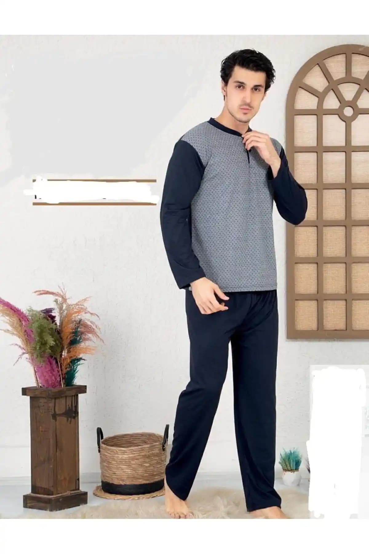 LİLA PİJAMA Erkekler İçin Şık ve Konforlu Pamuklu Pijama Takımı En Güncel Model