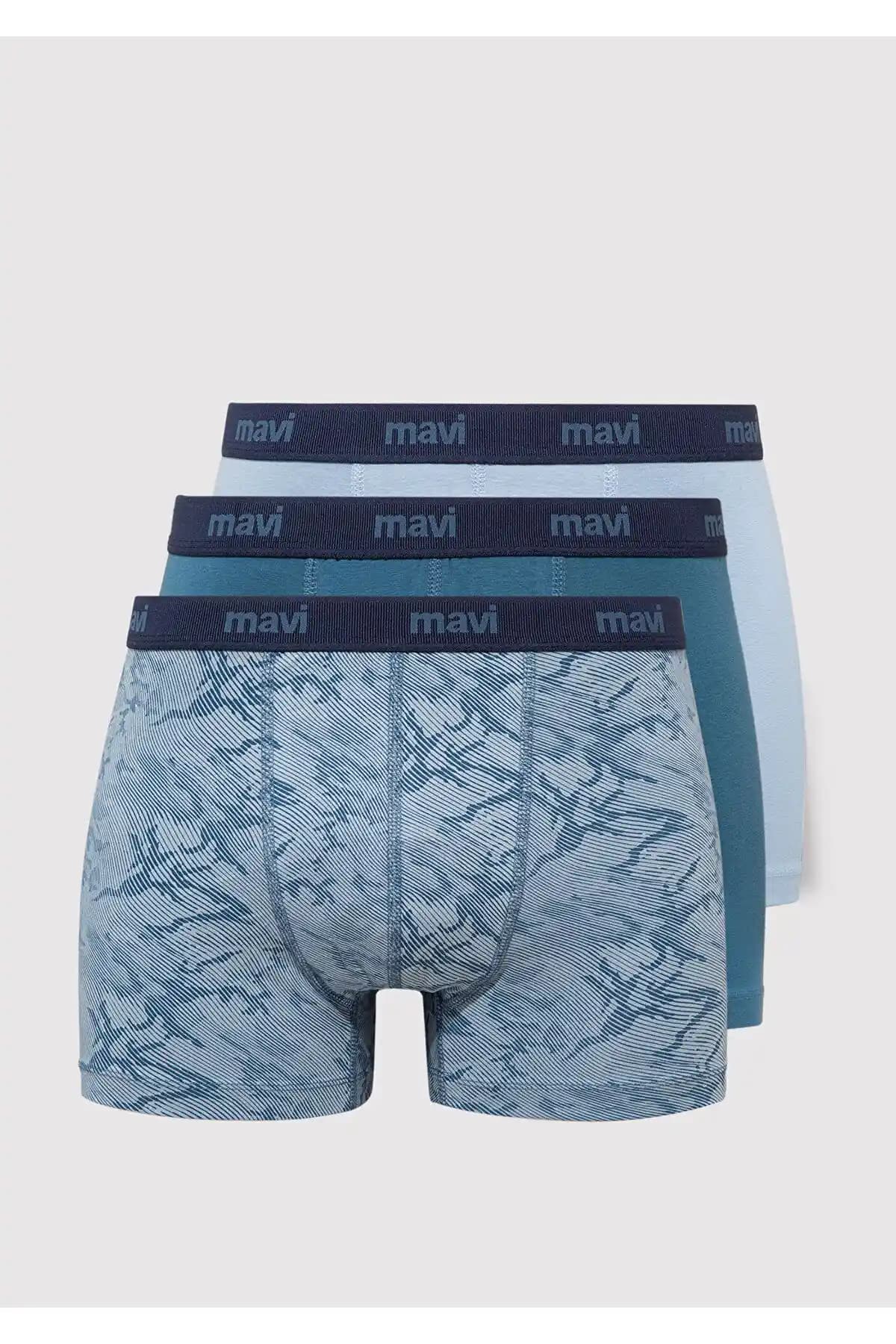 Mavi 3'lü Boxer Seti: Rahat ve Şık Günlük İç Giyim Seçeneği