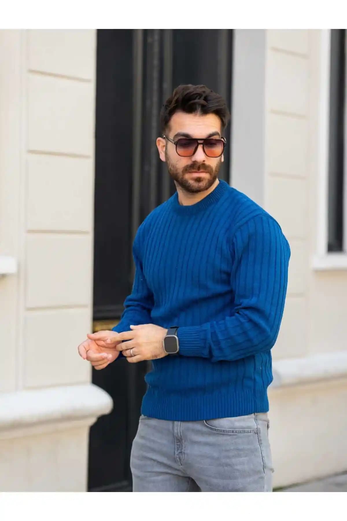 Mayastyle Erkek Triko Kazak Günlük ve Mevsimlik Kullanım İçin Modern Tasarım