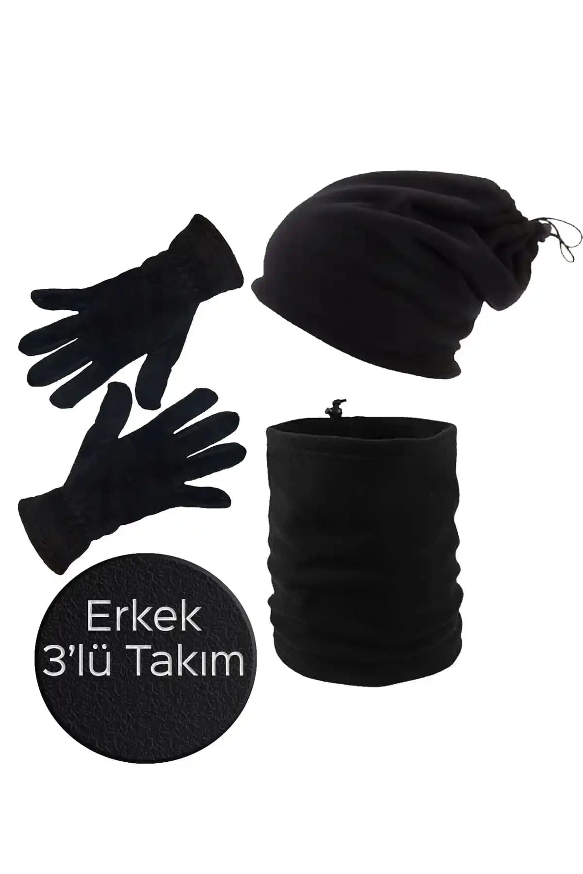 Mrey Erkek Siyah Kışlık Termal Polar Eldiven ve Setleri Konfor ve Şıklık Sunar