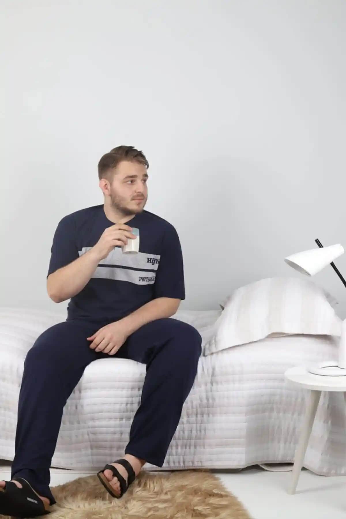 Rimoli Erkek Büyük Beden Yazlık Pijama Takımı Şık ve Rahat Tasarım