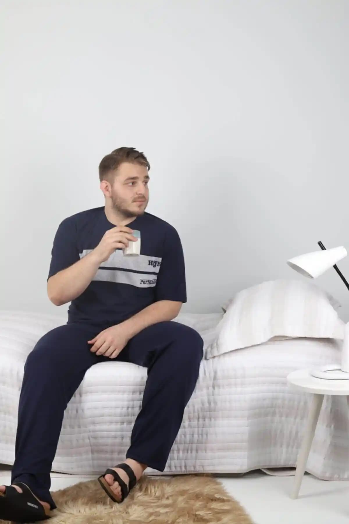 Rimoli Erkek Büyük Beden Yazlık Pijama Takımı Şık ve Rahat Tasarım