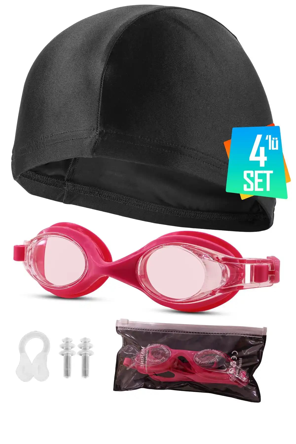 Telvesse 4'lü Pembe Yüzücü Gözlüğü Seti Yüksek Performans ve Konfor Garantisi