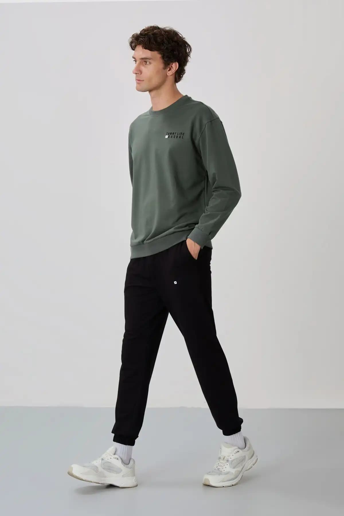 TOMMY LIFE Çağla Siyah Erkek Oversize Eşofman Takımı Günlük Rahatlık ve Şıklık Sunar
