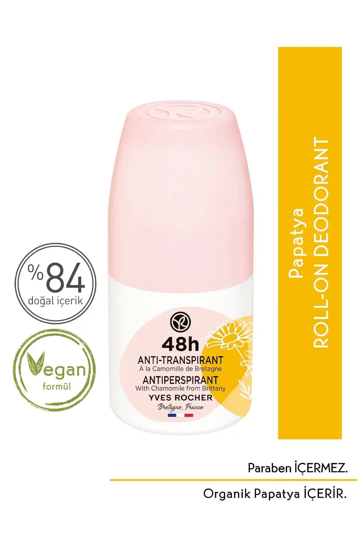Yves Rocher Kadınlar İçin 48 Saat Etkili Organik Antiperspirant Roll-On Ürünü