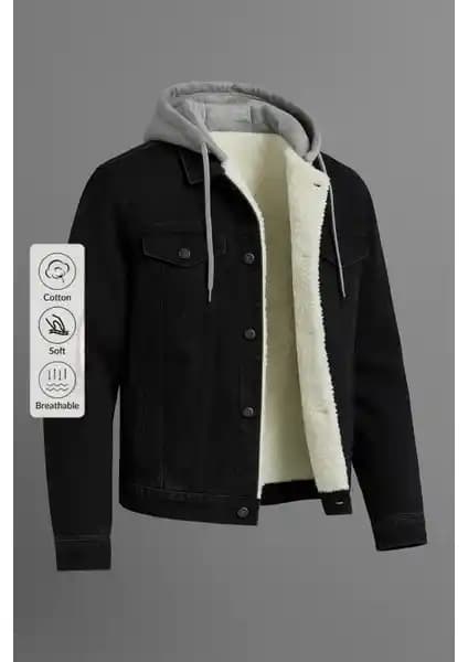 Damga Erkek Kürklü Oversize Siyah Kot Mont: Modern ve Konforlu Kış Giyim Seçeneği